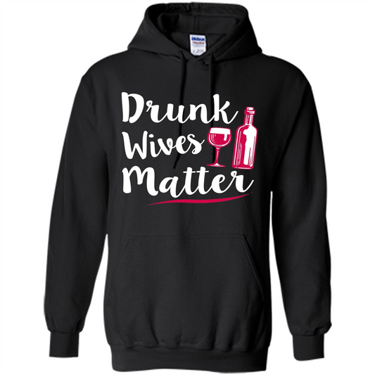 Wine T-shirt Drunk Wives Matter Black