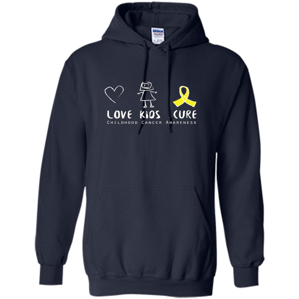 Love Kids Cure Childhood Cancer Awareness T-shirt Navy