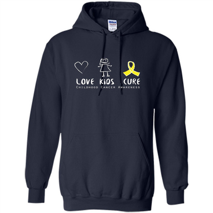 Love Kids Cure Childhood Cancer Awareness T-shirt Navy