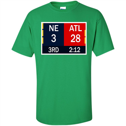 NE 3 ATL 28 Final T-shirt 2 Sides 1 Game Irish Green