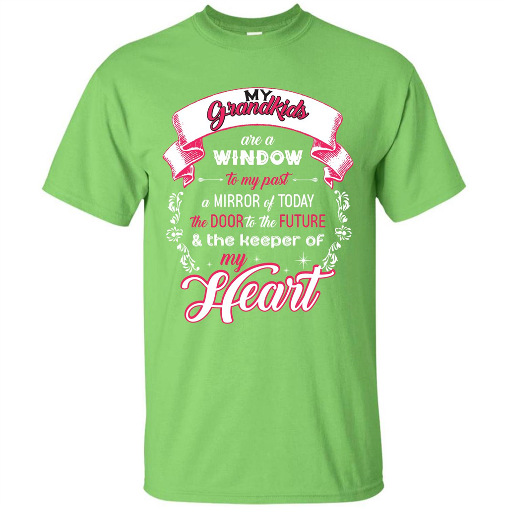 Grandparent T-shirt My Grandkids Are A Window To My Past A Mirror Lime