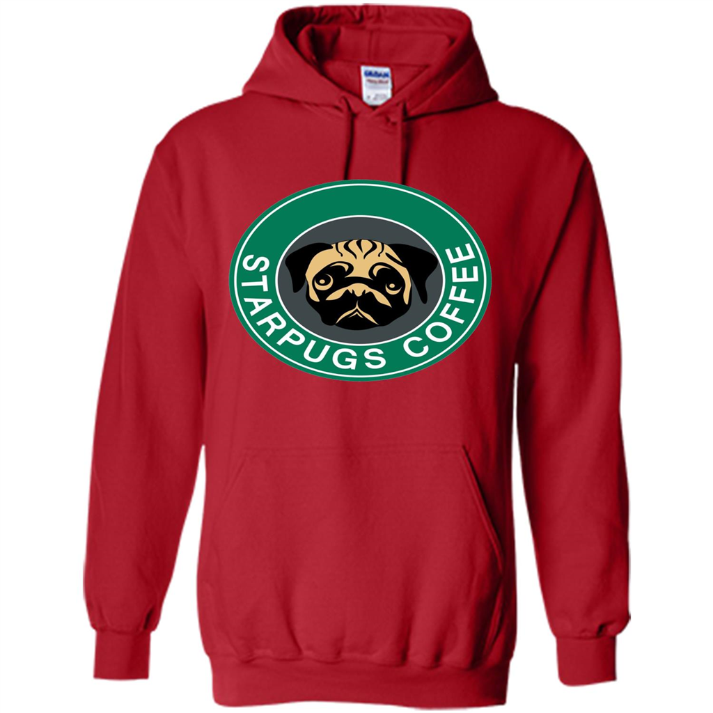 Starpugs Coffee T-shirt Pug Dog Lover T-shirt Red