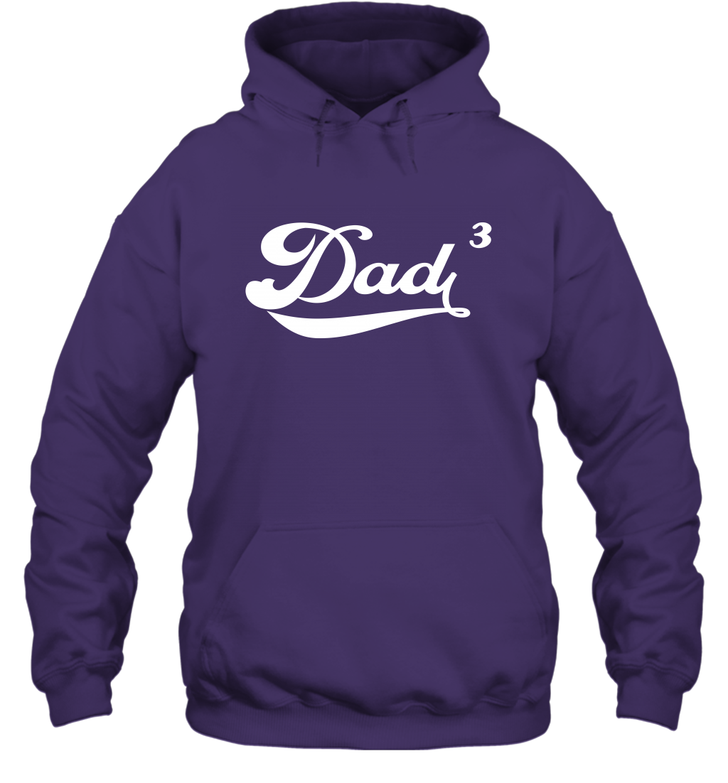 Dad 3 Cubed Dad To The Third Power Three Kids Shirt Hoodie Hoodie Purple