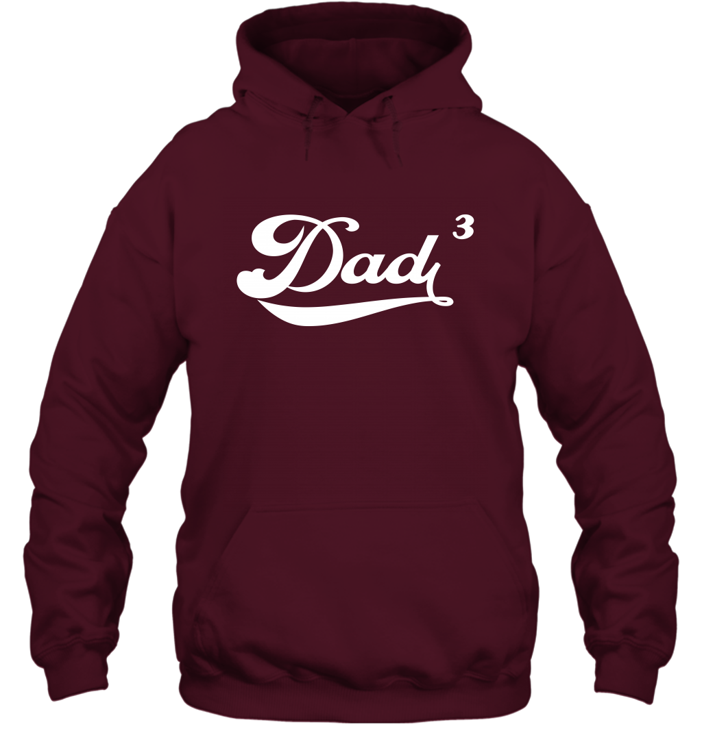 Dad 3 Cubed Dad To The Third Power Three Kids Shirt Hoodie Hoodie Maroon