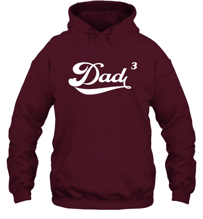 Dad 3 Cubed Dad To The Third Power Three Kids Shirt Hoodie Hoodie Maroon
