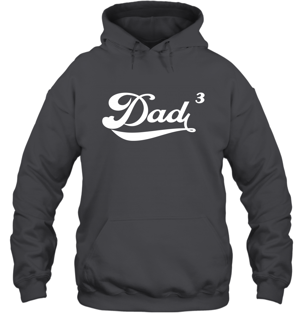 Dad 3 Cubed Dad To The Third Power Three Kids Shirt Hoodie Hoodie Dark Heather