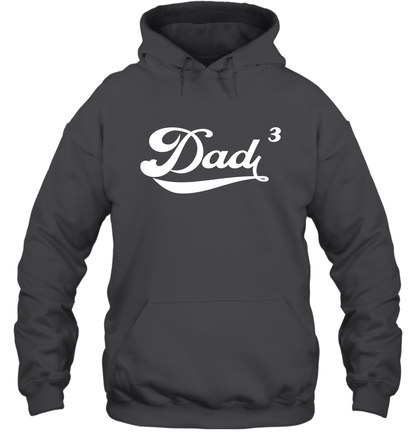 Dad 3 Cubed Dad To The Third Power Three Kids Shirt Hoodie Hoodie Dark Heather