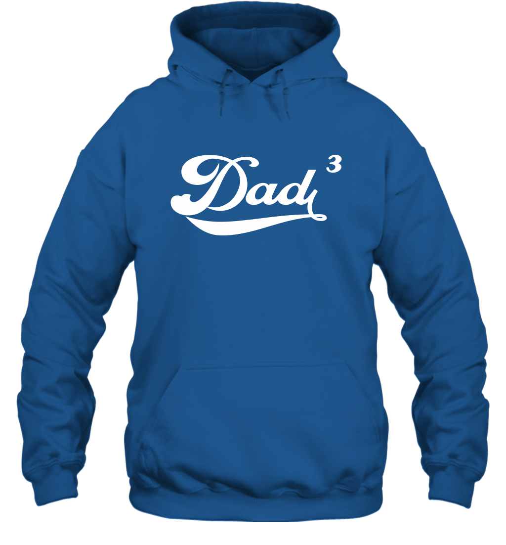 Dad 3 Cubed Dad To The Third Power Three Kids Shirt Hoodie Hoodie Royal