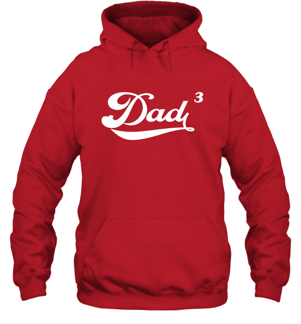 Dad 3 Cubed Dad To The Third Power Three Kids Shirt Hoodie Hoodie Red