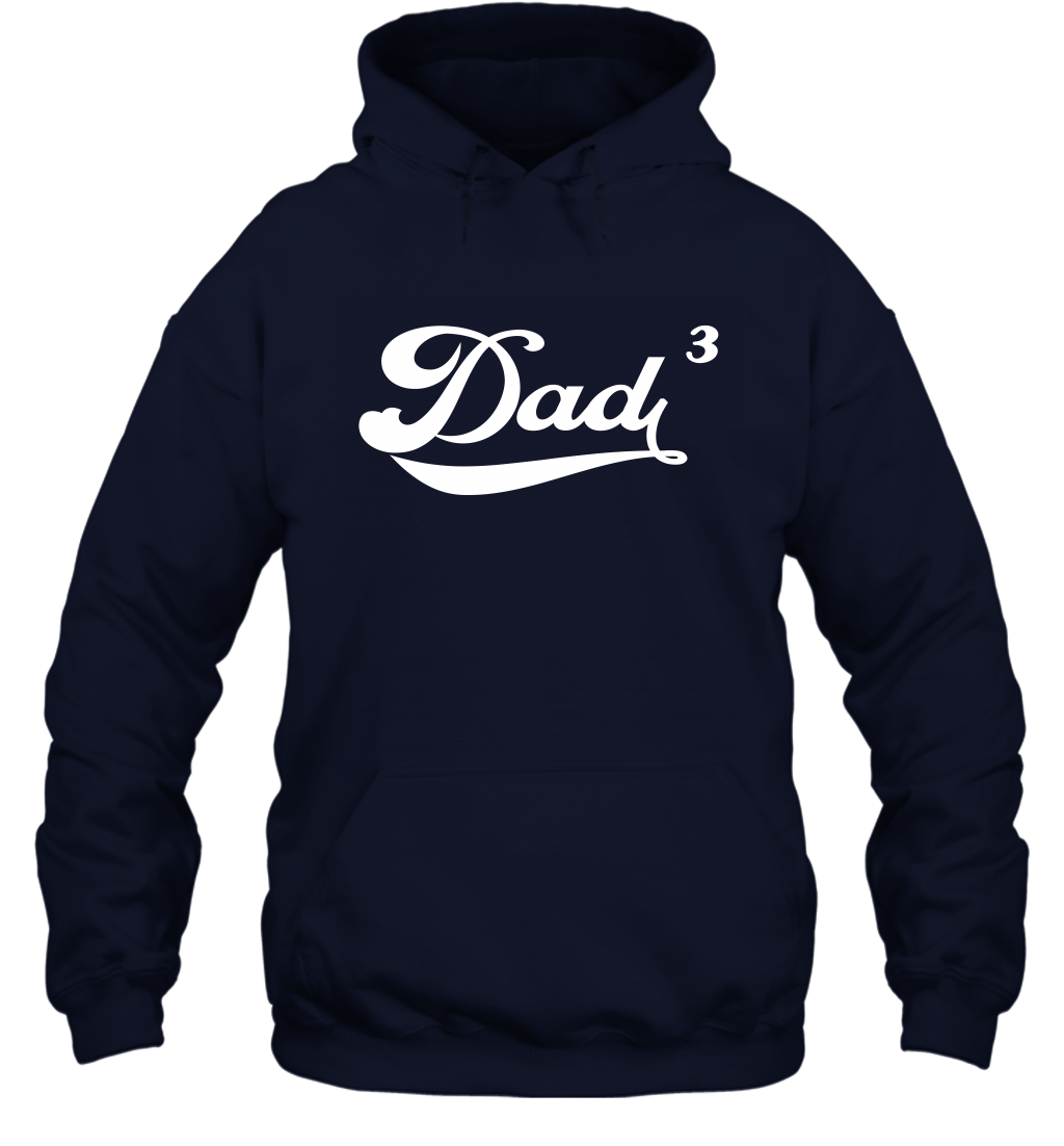 Dad 3 Cubed Dad To The Third Power Three Kids Shirt Hoodie Hoodie Navy