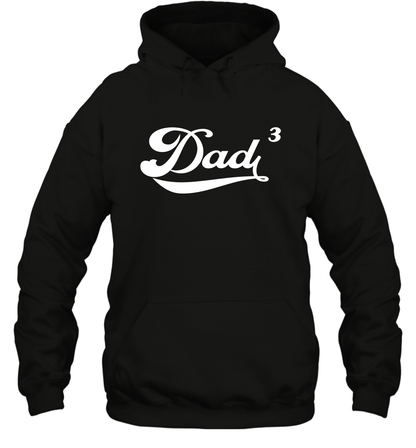 Dad 3 Cubed Dad To The Third Power Three Kids Shirt Hoodie Hoodie Black