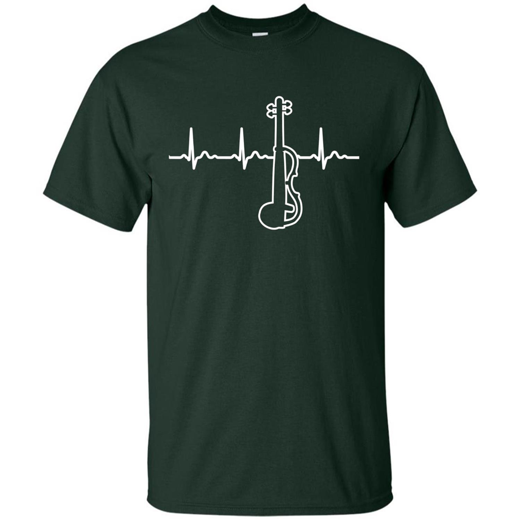 Electric Violin Heartbeat T-Shirt Special Instrument T-shirt Forest Green