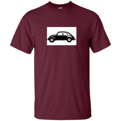 German Car T-shirt 1960's Beetle Maroon