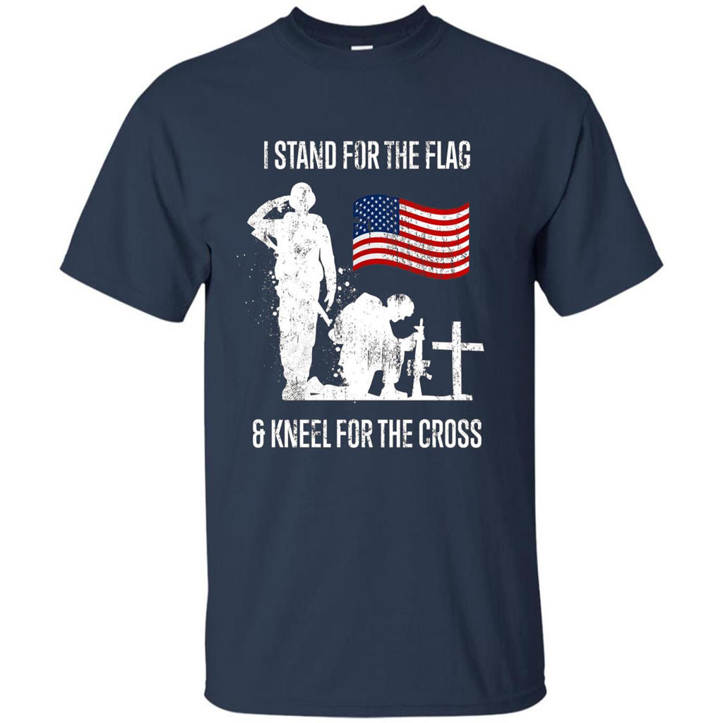 I Stand For The Flag And Kneel For The Cross T-shirt Navy