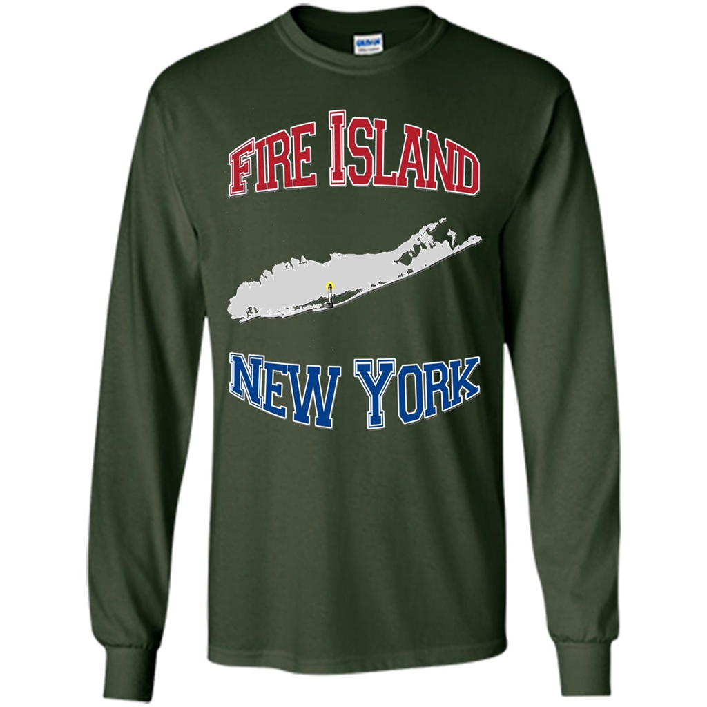 Fire Island New York T-shirt Forest Green
