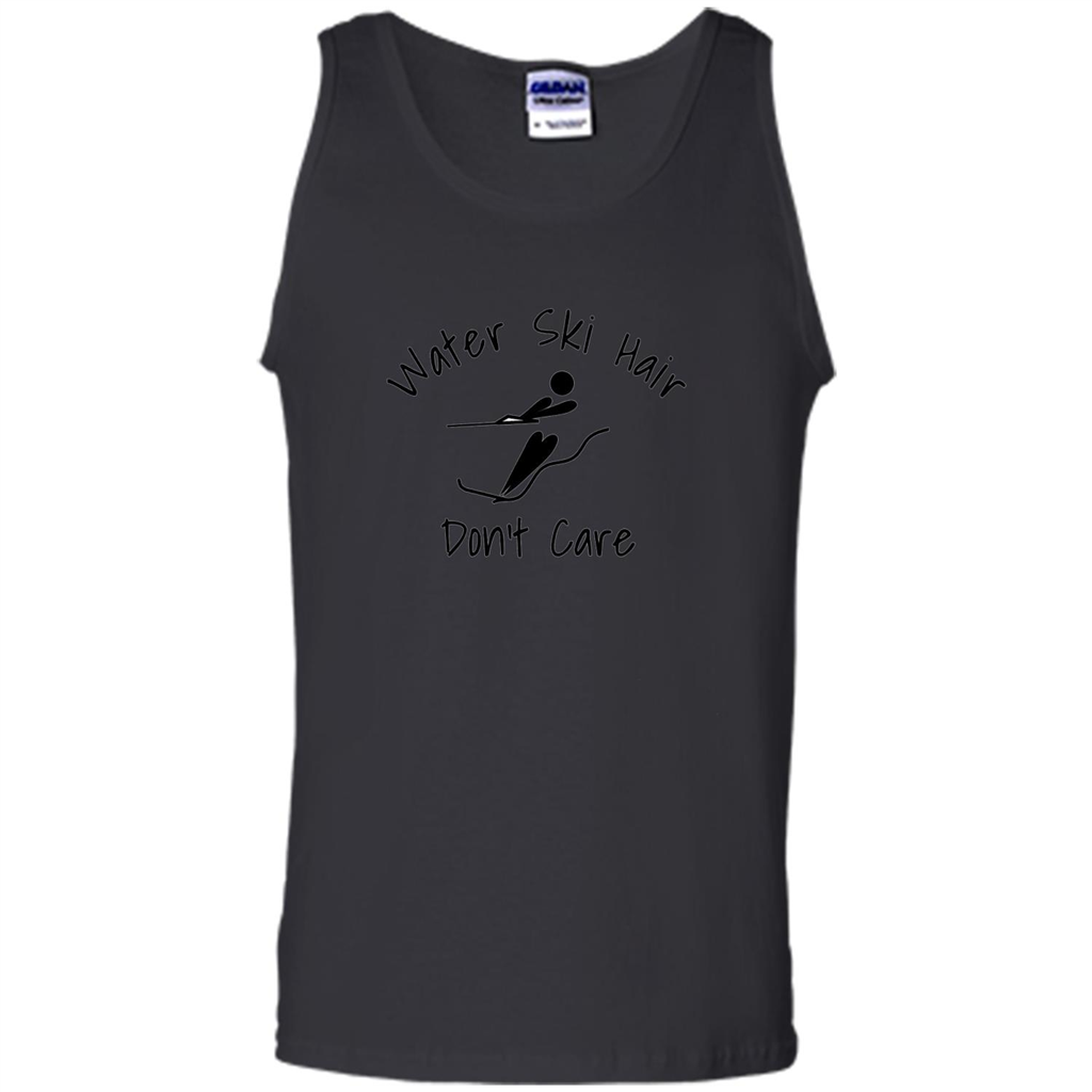 Water Ski Messy Hair Don't Care T-shirt Black