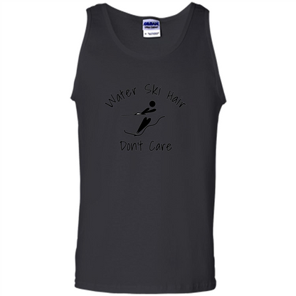 Water Ski Messy Hair Don't Care T-shirt Black