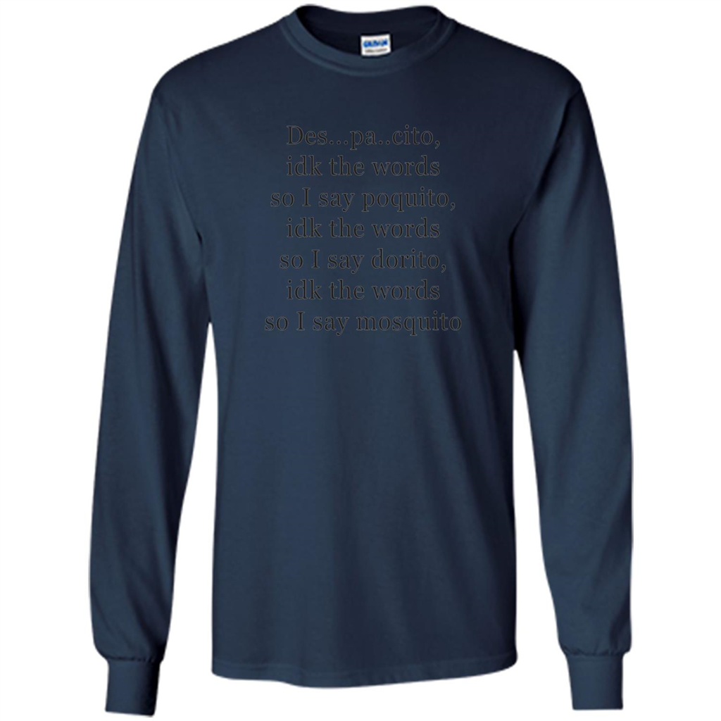 Despacito Funny Lyrics Spanish T-Shirt For Music Lover Navy