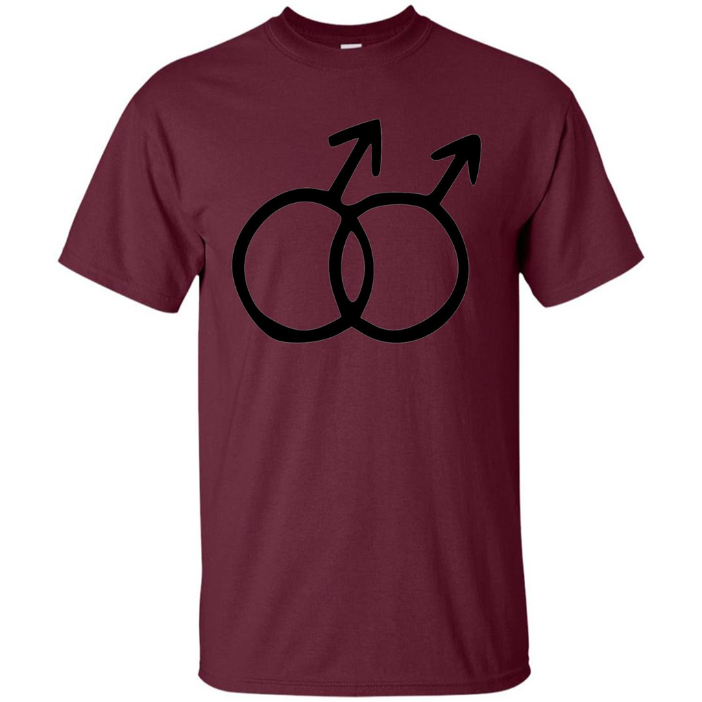 Gay Pride Male Sign T-shirt Simple LGBT Ally Bear Otter T-shirt Maroon
