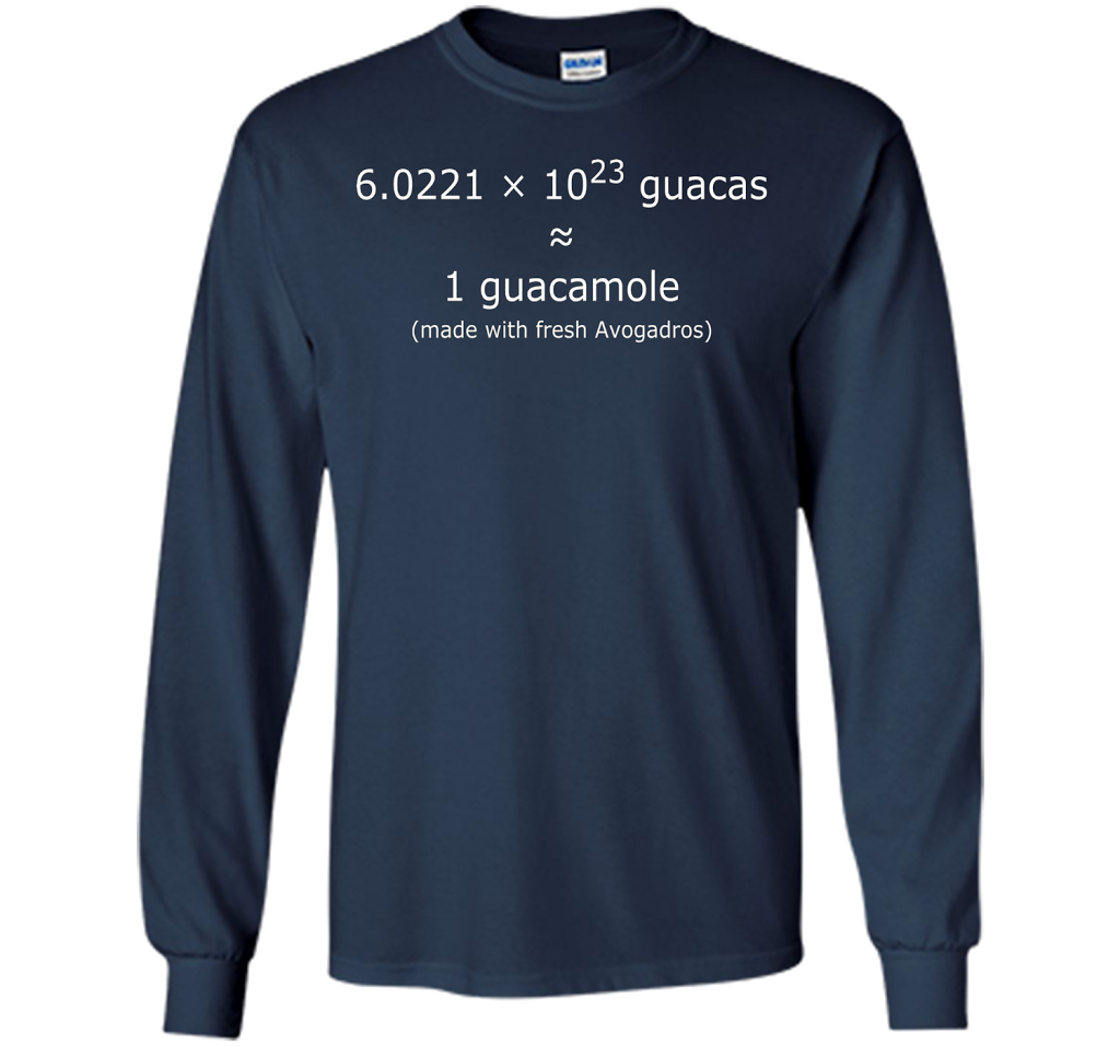 Scientist T-shirt Avogadro's Number Guacamole T-shirt Navy