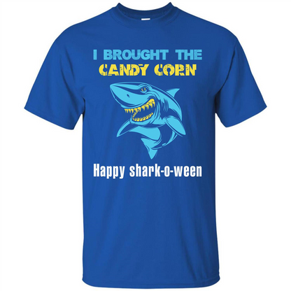 Shark T-shirt I Brought The Candy Corn Happy Shark-o-ween T-shirt Royal