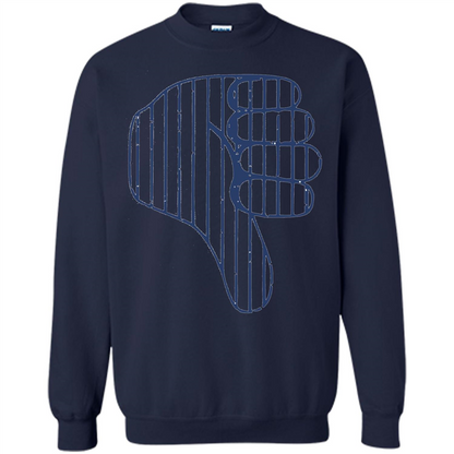 Baseball T-shirt Baseball Celebration Thumbs Down T-shirt Navy