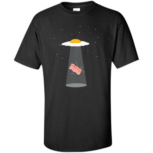 Cute Funny Bacon And Eggs UFO Black