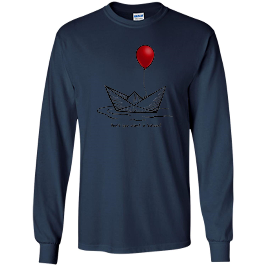 Red Balloon Horror Halloween T-shirt Navy