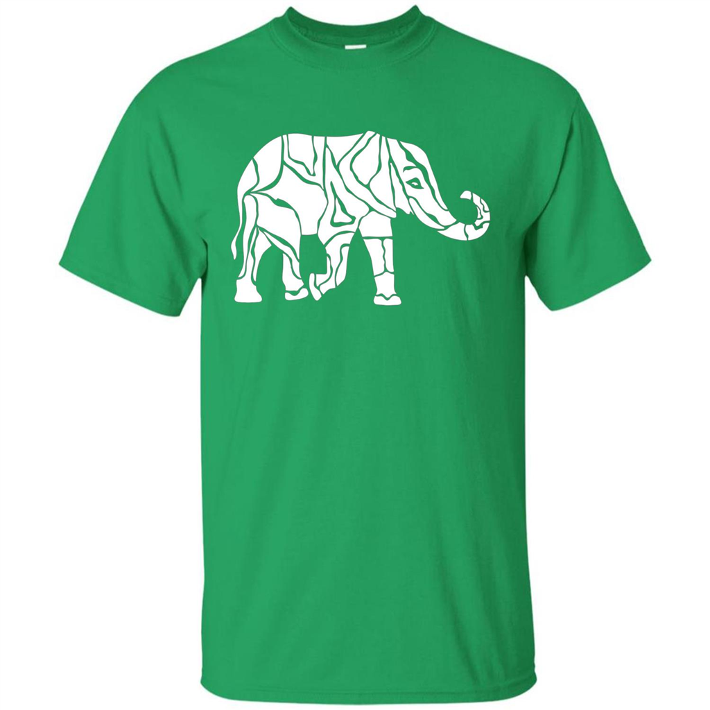 Elephant T-shirt Abstract Elephant Design T-Shirt Irish Green