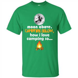 Halloween T-shirt Moon Above Campfire Below T-shirt