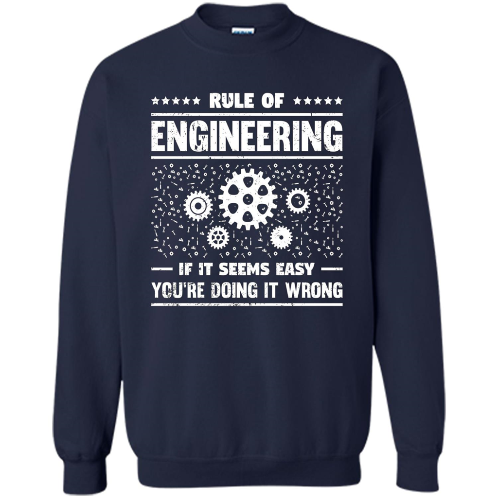 Funny Engineer T-Shirt Rule Of Engineering T-shirt Navy