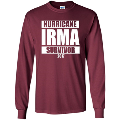 Hurricane Irma Survivor T-shirt 2017 Maroon