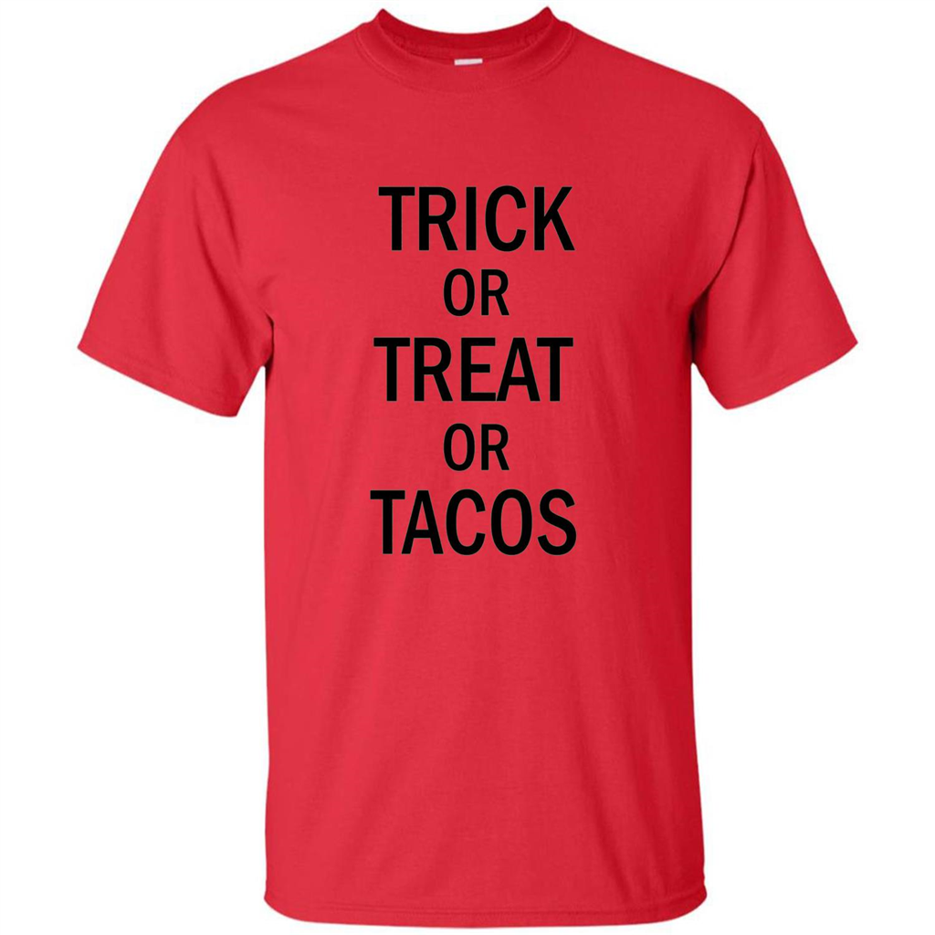 Trick or Treat or Tacos T-shirt Funny Halloween Costume T-shirt Red