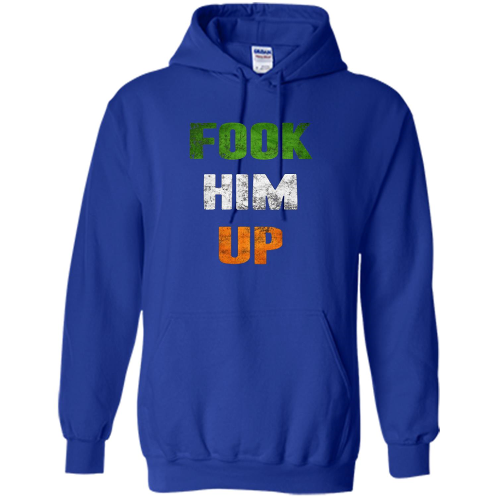 Funny Boxing T-shirt Fook Him Up Irish Boxing T-shirt Royal