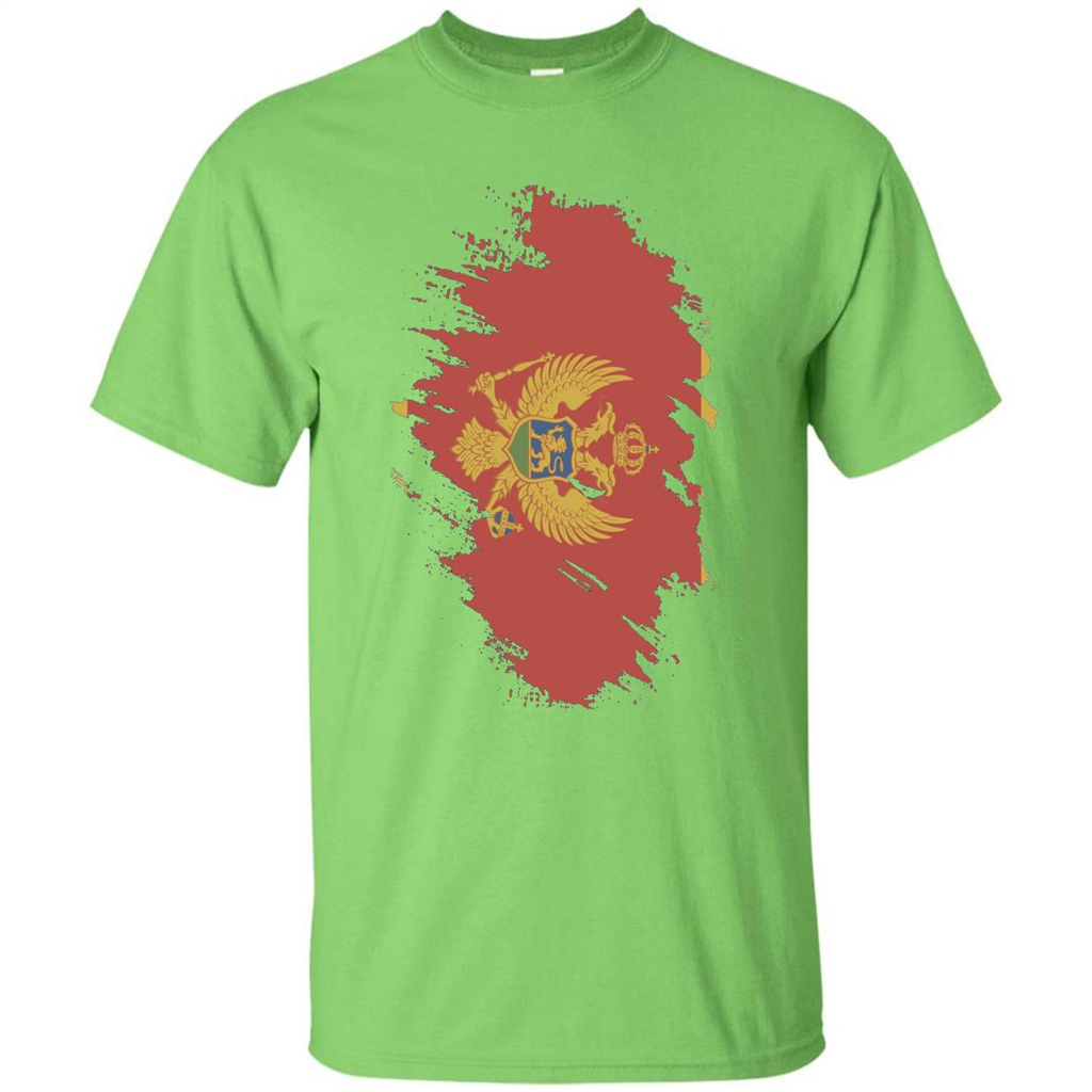 Flag of Montenegro T-shirt National Montenegrin Lime