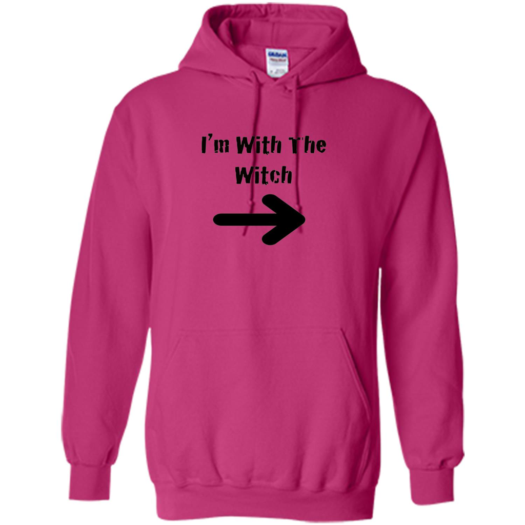 Halloween Couples Costume T-shirt I'm With The Witch Heliconia
