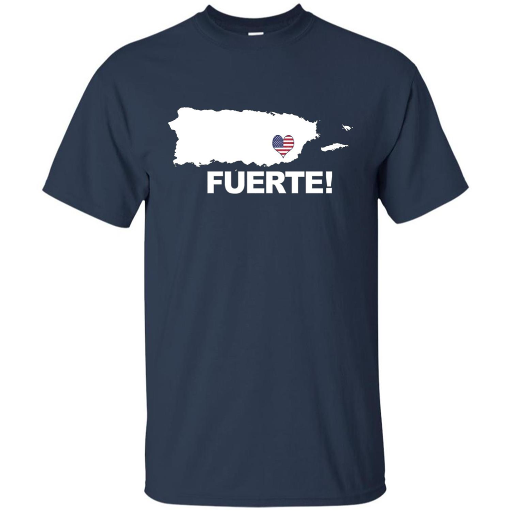 Fuerte T-Shirt Strong Support for Puerto Rico T-shirt Navy