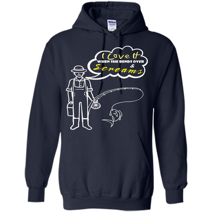 Fishing T-shirt I Love It When She Bends And Scream Navy
