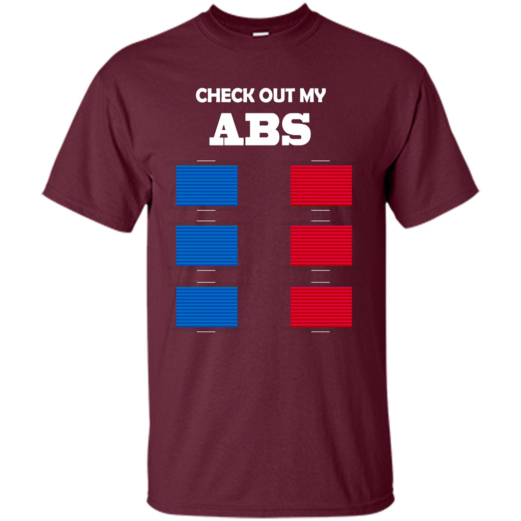Funny Engineer T-shirt Check Out My Abs Maroon