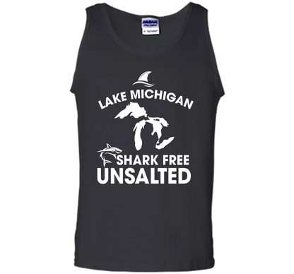 Lake Michigan T-Shirt Unsalted Shark Free Great Lakes T-shirt Black