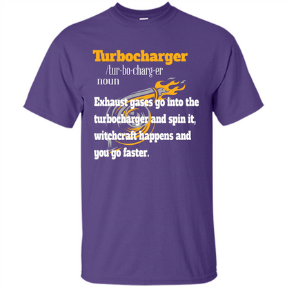 Car Lover T-shirt Turbocharger Exhaust Gases Go Into The Turbocharger Purple