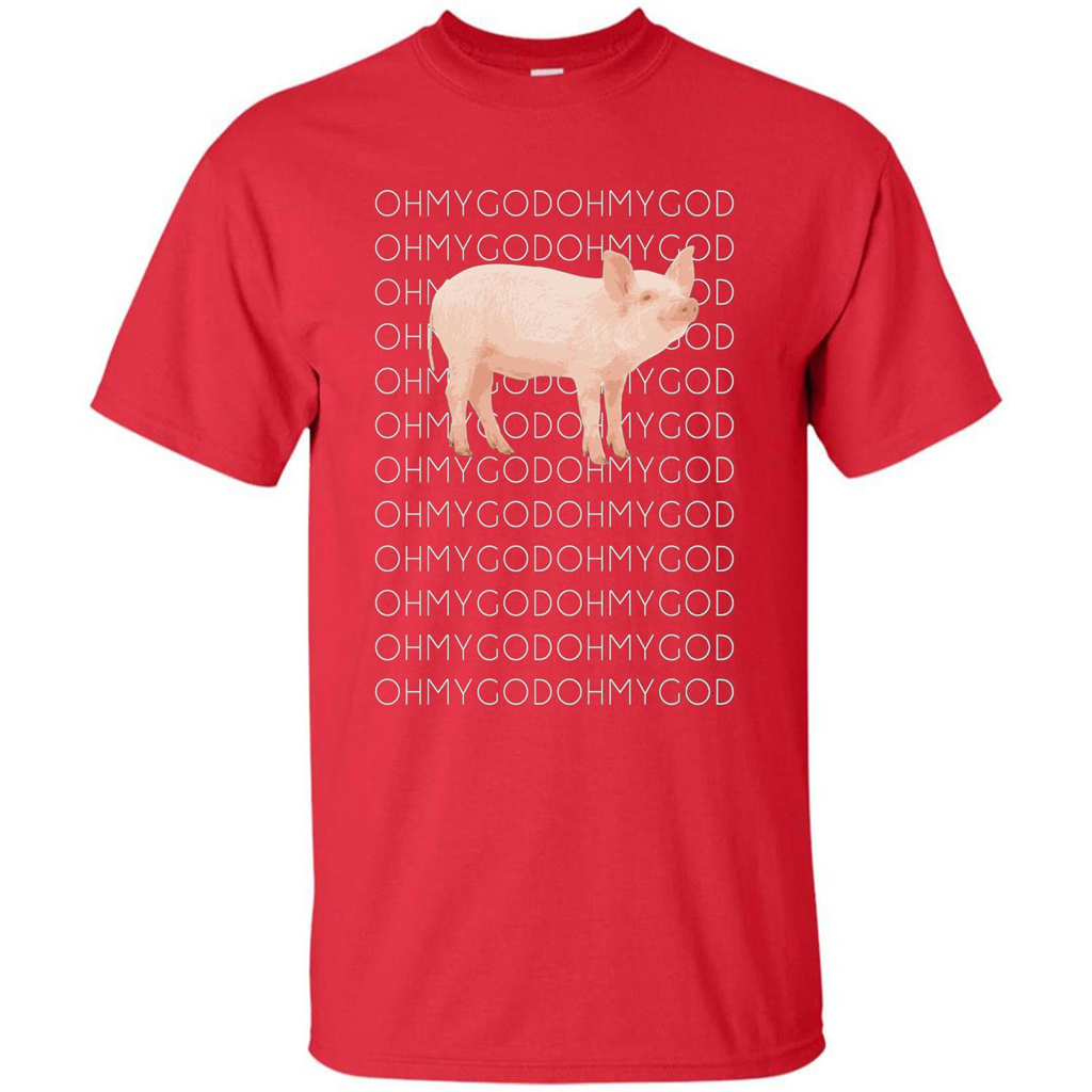 Oh My God Pig T-shirt Cute Pig T-shirt Red