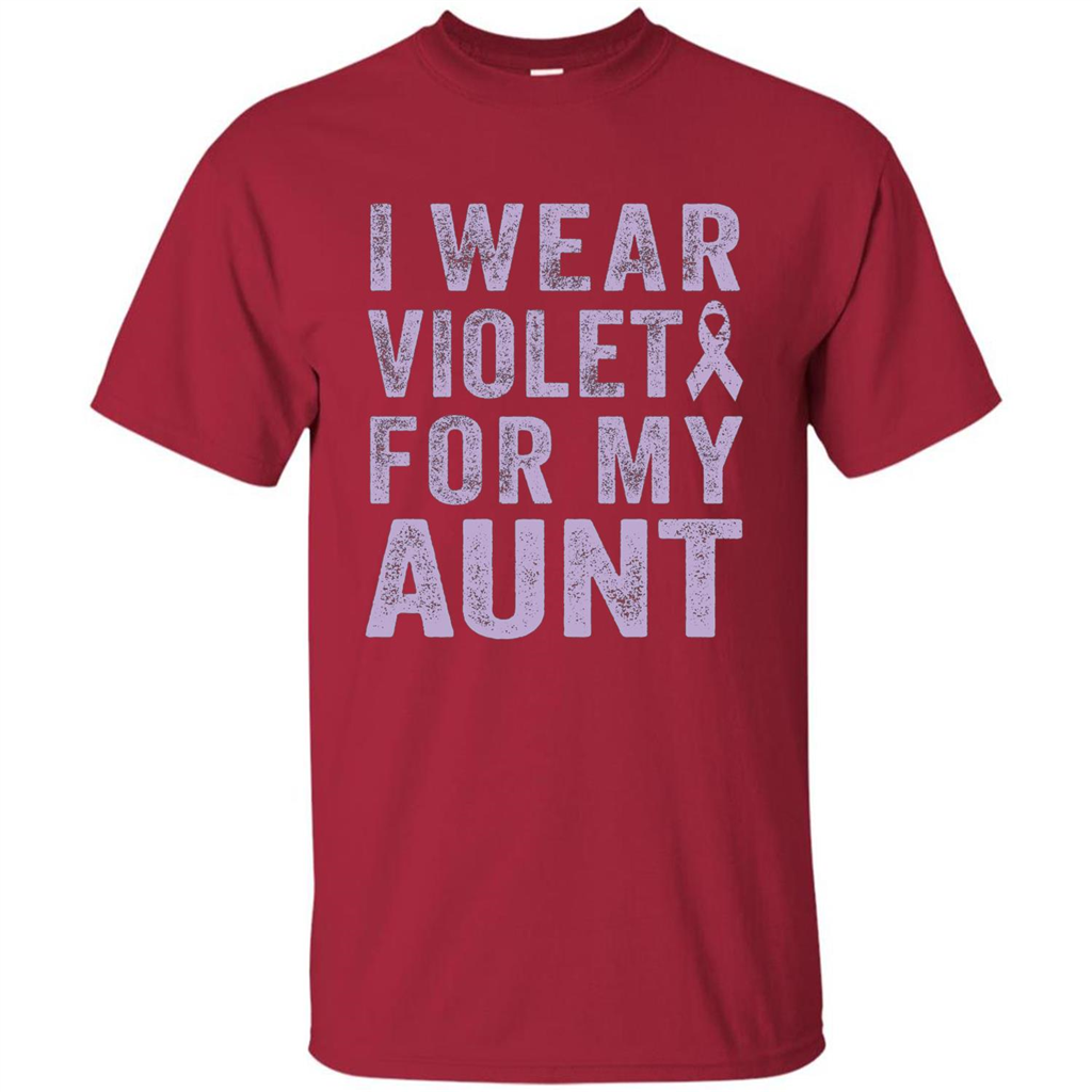 Cancer Awareness T-shirt I Wear Violet For My Aunt T-shirt Cardinal