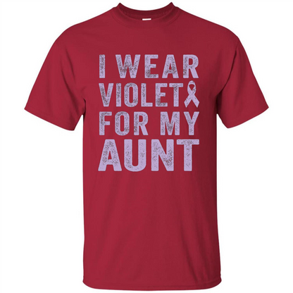 Cancer Awareness T-shirt I Wear Violet For My Aunt T-shirt Cardinal