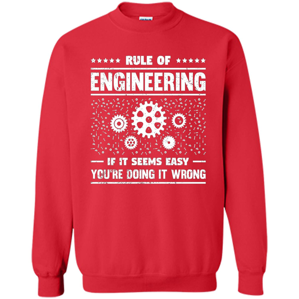 Funny Engineer T-Shirt Rule Of Engineering T-shirt Red