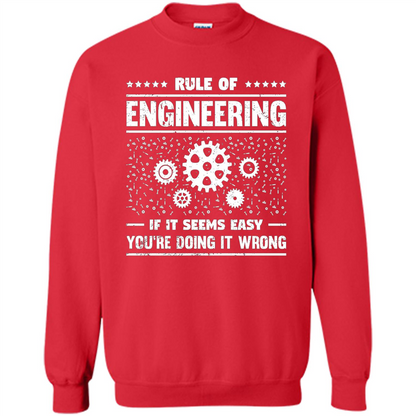 Funny Engineer T-Shirt Rule Of Engineering T-shirt Red