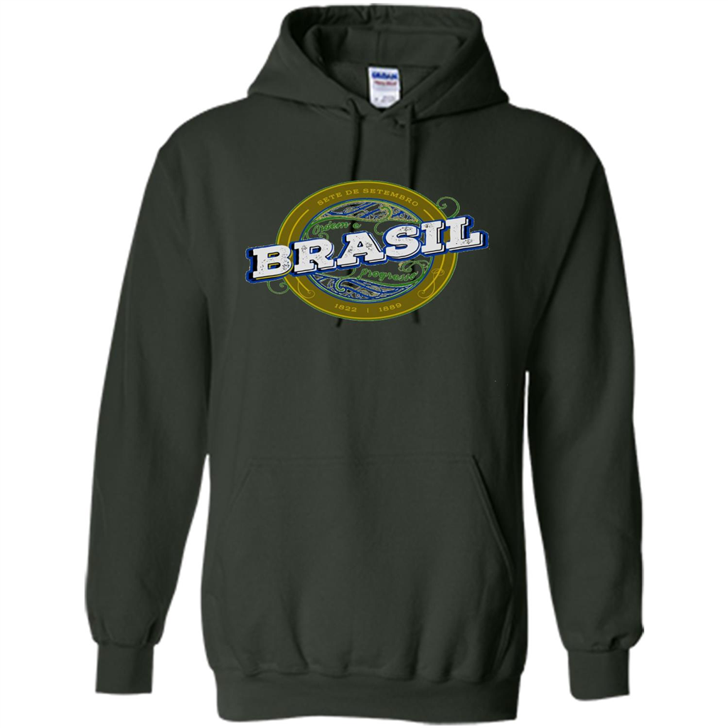 BRAZIL Brasil Independence Day Badge T-shirt Forest Green