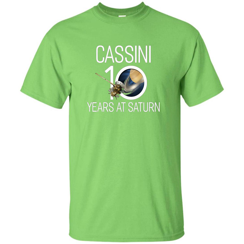 Cassini 10 Years at Saturn T-shirt Lime