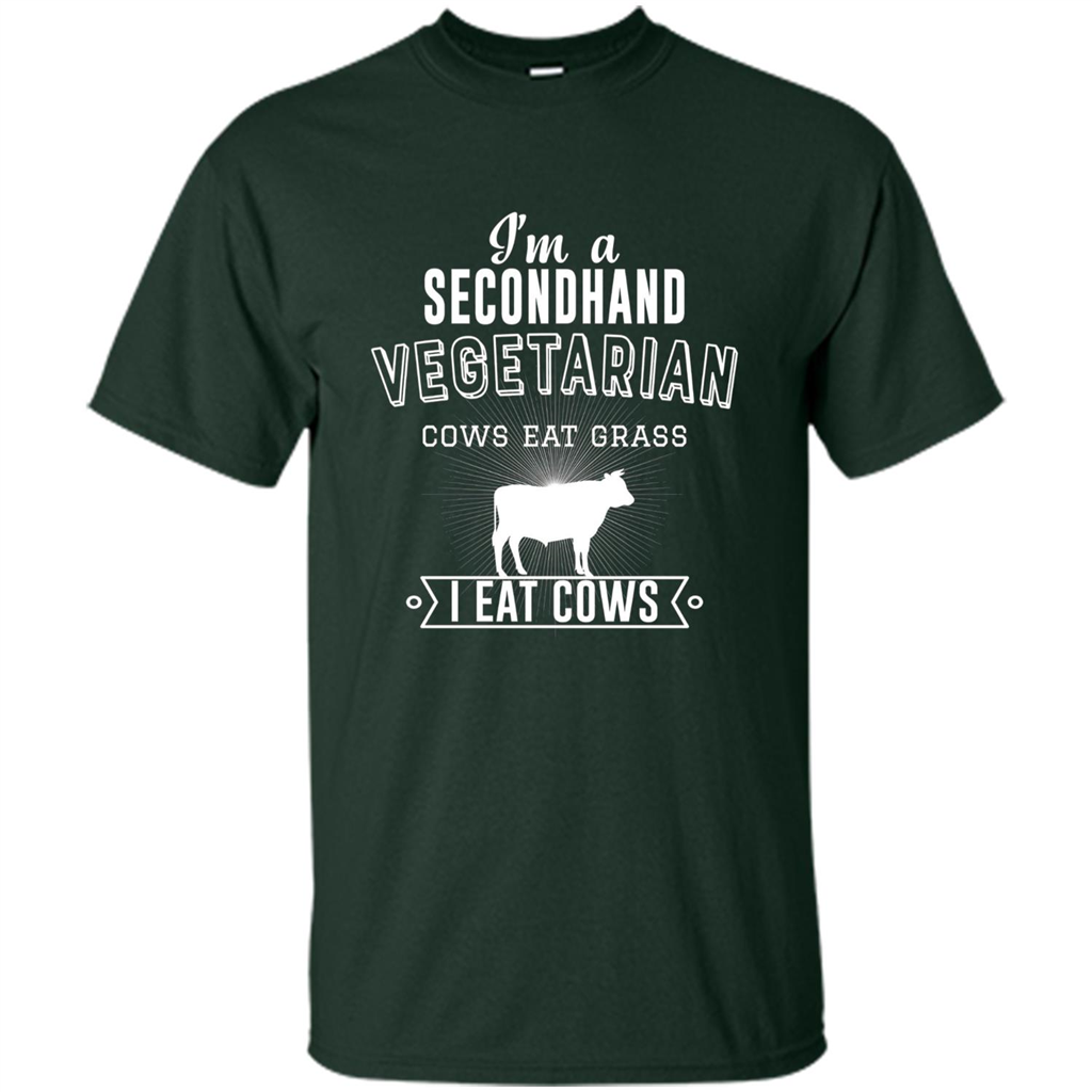Secondhand Vegetarian T-shirt Funny Vegetarian T-shirt Forest Green