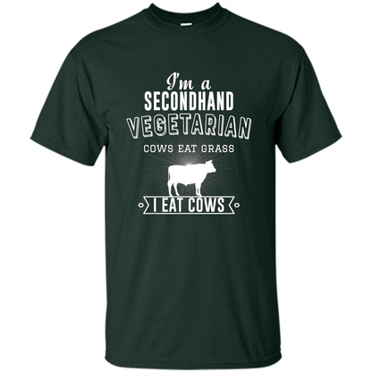 Secondhand Vegetarian T-shirt Funny Vegetarian T-shirt Forest Green